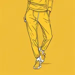 mustard yellow sweat pants image